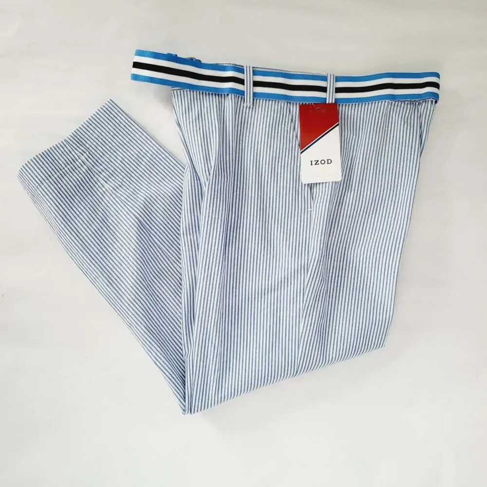 New Izod pinstripe pants and belt size 8